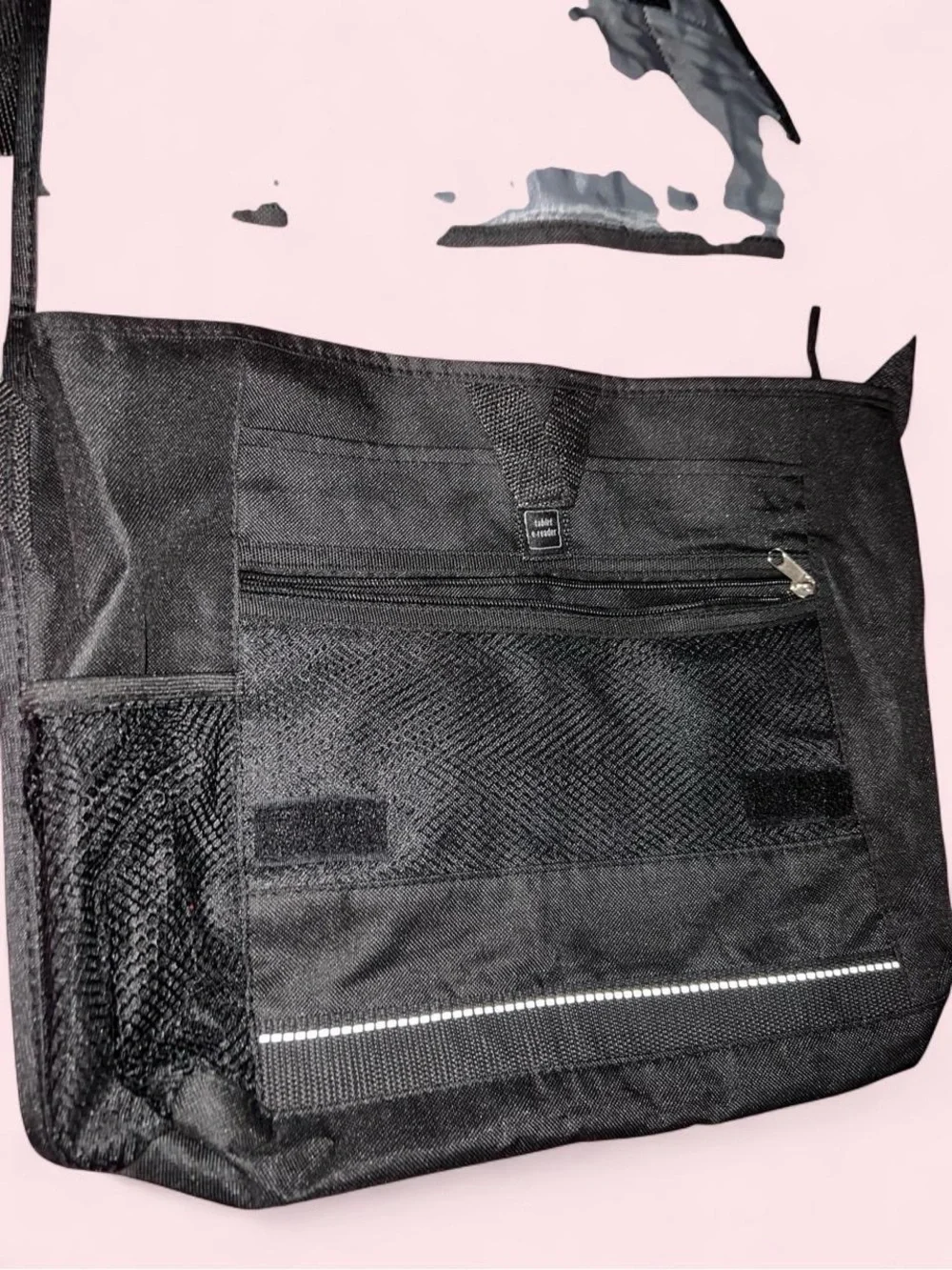 JCPenney Red and Black Canvas Shoulder Bag